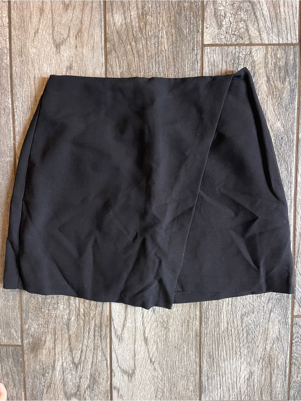 Black Mini Skort with Front Overlay
